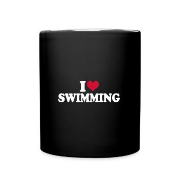 Schwimmen I Love Swimming Schwimmer - Tasse einfarbig - Schwarz - Vorne