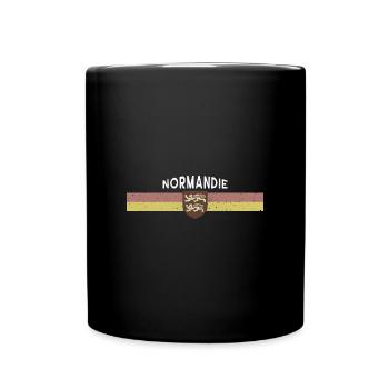 Frankreich touristische Region Normandie Flagge - Tasse einfarbig - Schwarz - Vorne