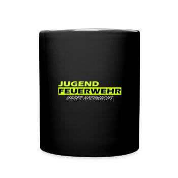 Feuerwehr jugend nachwuchs schriftzug neongelb - Tasse einfarbig - Schwarz - Vorne