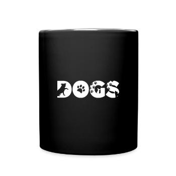 Police de chiens chiens disant lettrage - Mug uni - noir - Devant