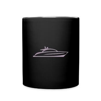 Boot Yacht Silhouette Minimalistisch - Tasse einfarbig - Schwarz - Vorne