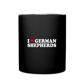 I Love German Shepherds - Full Colour Mug - black - Front