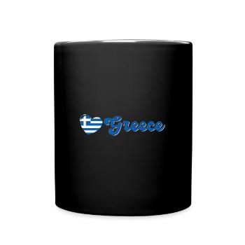Griechische Flagge National Balkan Urlaub Reise - Tasse einfarbig - Schwarz - Vorne
