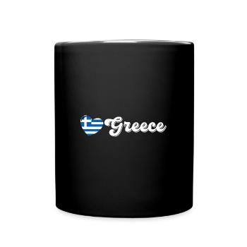 Griechische Flagge National Balkan Urlaub Reise - Tasse einfarbig - Schwarz - Vorne