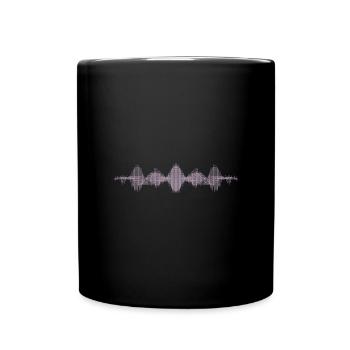 Musikfrequenz Ton Wellen Physik und Sound - Tasse einfarbig - Schwarz - Vorne