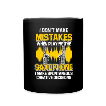 Saxophon Lustig Saxophonspieler Geschenk Witz - Tasse einfarbig - Schwarz - Vorne