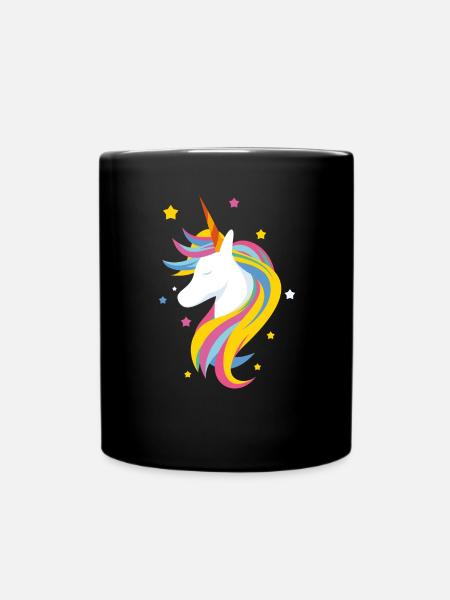 Süsses Einhorn - Tasse einfarbig - Schwarz