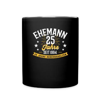 Husband silver wedding silver wedding 25 years - Full Colour Mug - black - Front