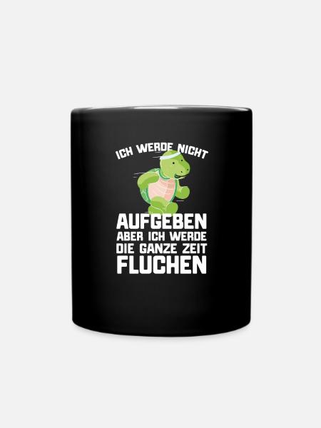 Joggen Jogging Marathon Lustiger Spruch Elephant - Tasse einfarbig - Schwarz