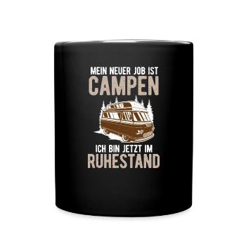 Rente Camping Renter & Camper - Tasse einfarbig - Schwarz - Vorne