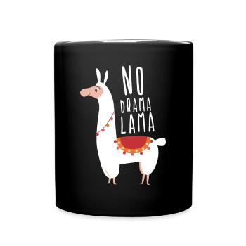 Lama, lamas, dramalama, jeu de mots, sort, drôle - Mug uni - noir - Devant