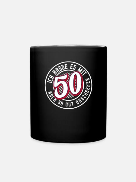 50. Geburtstag - Tasse einfarbig - Schwarz