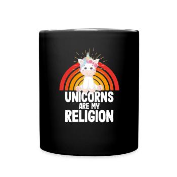 Licornes Licornes - Les licornes sont ma religion - Mug uni - noir - Devant
