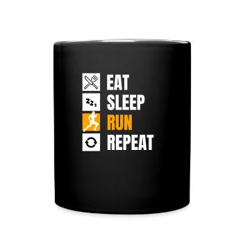 Eat Sleep Run Repeat Jogger - Full Colour Mug - black - Front