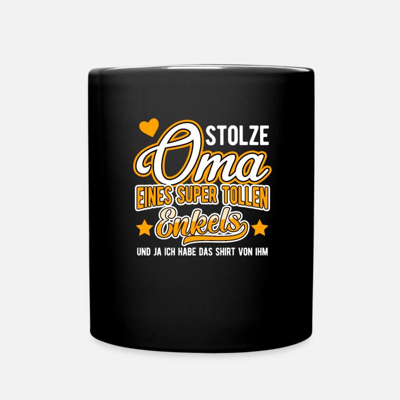Geschenk für Oma von Enkel - Tasse einfarbig - Schwarz