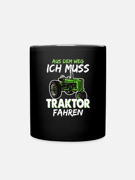 Bauer Landwirt Traktor - Tasse einfarbig - Schwarz