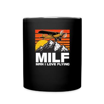 Pilot Airplane Flying - Full Colour Mug - black - Front