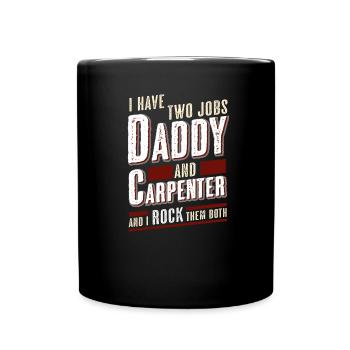 Papa et menuisier - Mug uni - noir - Devant