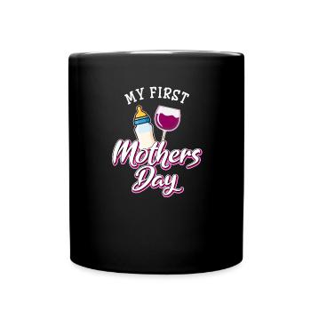 Erster Muttertag - Tasse einfarbig - Schwarz - Vorne