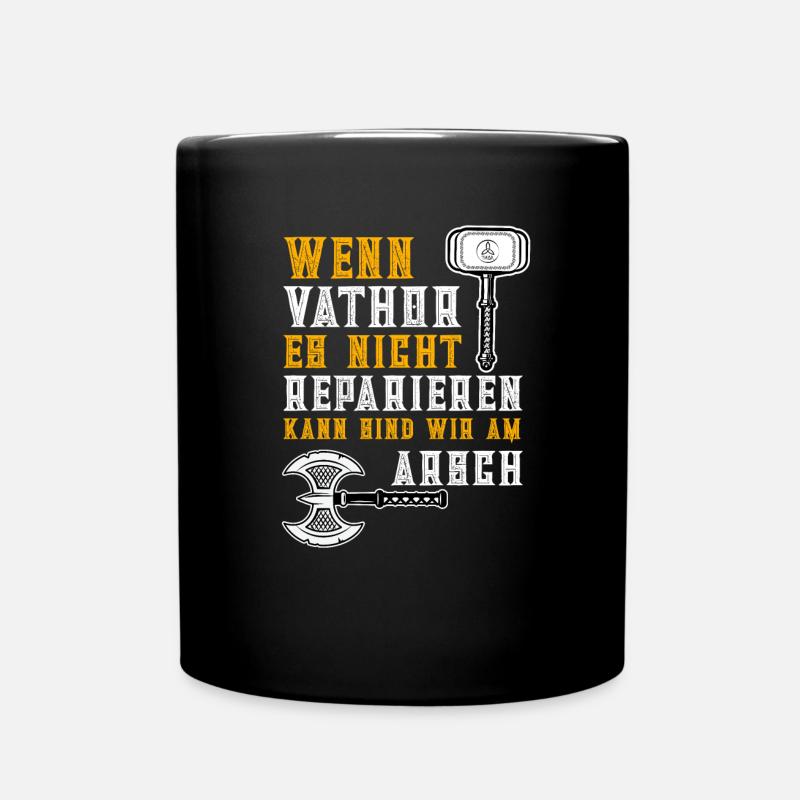 Wikinger Vatertag Vater Vathor Handwerker - Tasse einfarbig - Schwarz