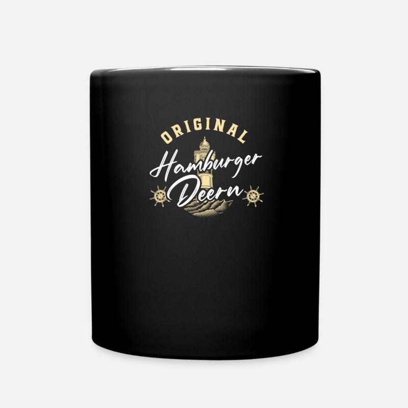 Geschenkidee Hamburger Deern - Tasse einfarbig - Schwarz