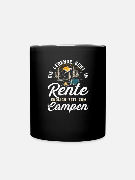 Rente Rentner Campen Camping - Tasse einfarbig - Schwarz