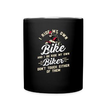 Geschenkideen Motorradfahrerin Motorradfahrer - Tasse einfarbig - Schwarz - Vorne