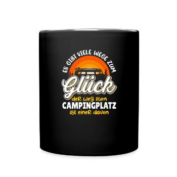 Camping Camper Camperin Geschenkideen - Tasse einfarbig - Schwarz - Vorne