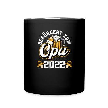 Stolzer Opa 2022 Befördert zum Opa - Tasse einfarbig - Schwarz - Vorne