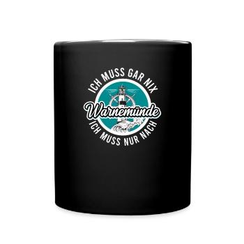 Warnemünde - Tasse einfarbig - Schwarz - Vorne