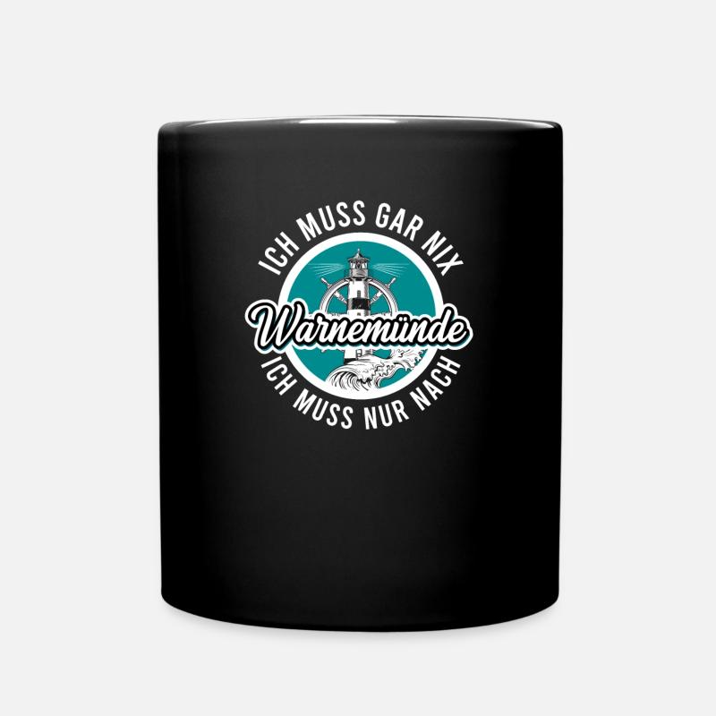 Warnemünde - Tasse einfarbig - Schwarz