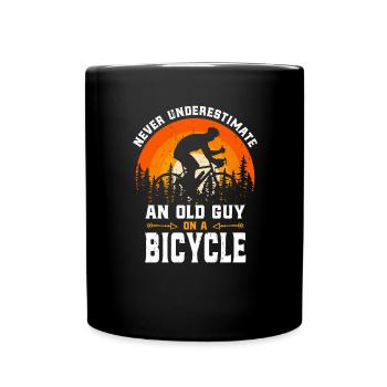 Cyclist Bicycle Old Man Pensioner - Full Colour Mug - black - Front
