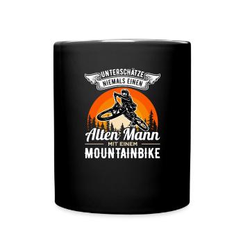 Mountainbiker Mountainbike Moutainbiken - Tasse einfarbig - Schwarz - Vorne