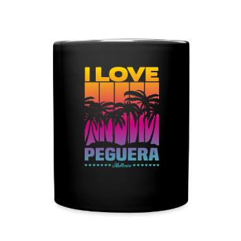 I love Peguera - Tasse einfarbig - Schwarz - Vorne