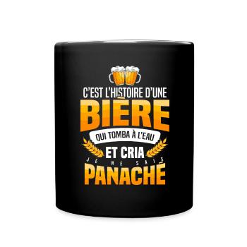 Bière panaché jeu de mot humour citation alcool - Mug uni - noir - Devant