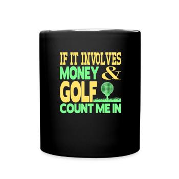 Argent et golf - Mug uni - noir - Devant
