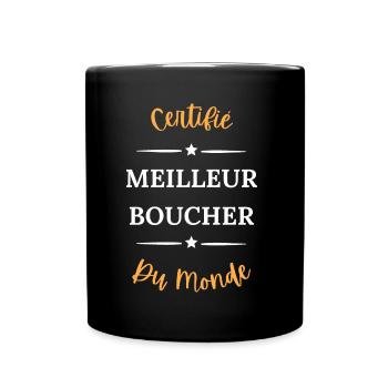 Certifié meilleur boucher du monde - Mug uni - noir - Devant