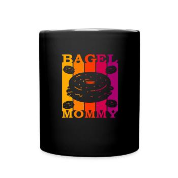 Bagel Mommy - Tasse einfarbig - Schwarz - Vorne