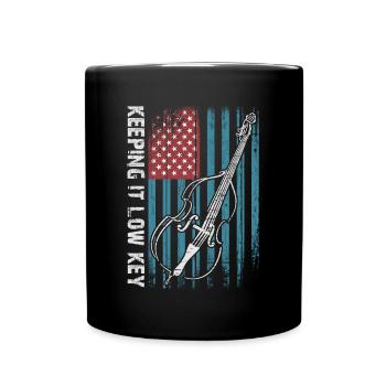 More bass - no treble - double bass with flag - Full Colour Mug - black - Front