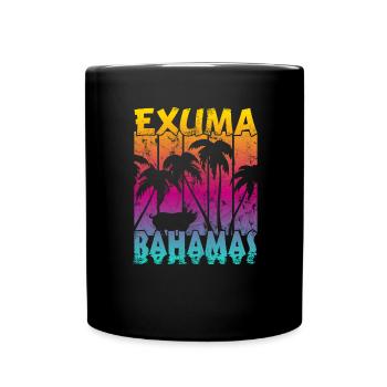 Vintage Exuma Bahamas Schwein - Tasse einfarbig - Schwarz - Vorne