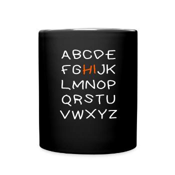Hi Alphabet - Full Colour Mug - black - Front