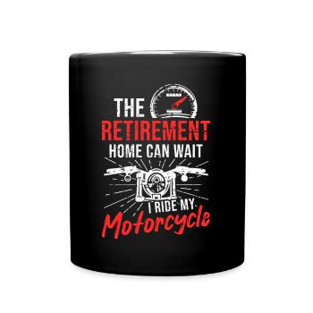 Funny Motorcycle Biker Grandpa Retirement Biker - Full Colour Mug - black - Front