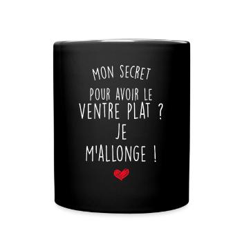 Mon secret ventre plat Cadeau Copine - Mug uni - noir - Devant