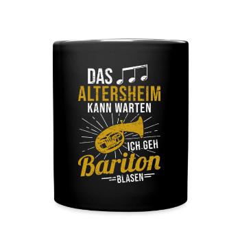 Baritonhorn Musiker Bariton Orchester Blasmusik - Tasse einfarbig - Schwarz - Vorne