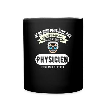 Super Héros physicien | Cadeau Humour Physique - Mug uni - noir - Devant