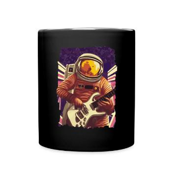 Rockgitarrist Astronaut - Tasse einfarbig - Schwarz - Vorne