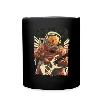 Rockgitarrist Astronaut - Tasse einfarbig - Schwarz - Vorne