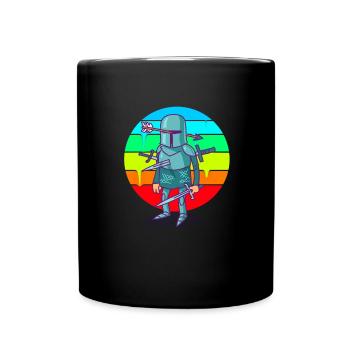 Cartoon Knight Sunset - Mug uni - noir - Devant