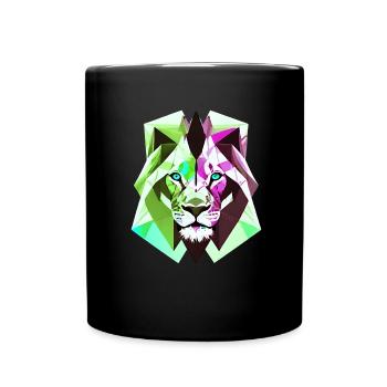 Lion polygonal - Mug uni - noir - Devant