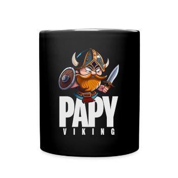 Papy viking rigolo dessin humour berserk valhalla - Mug uni - noir - Devant